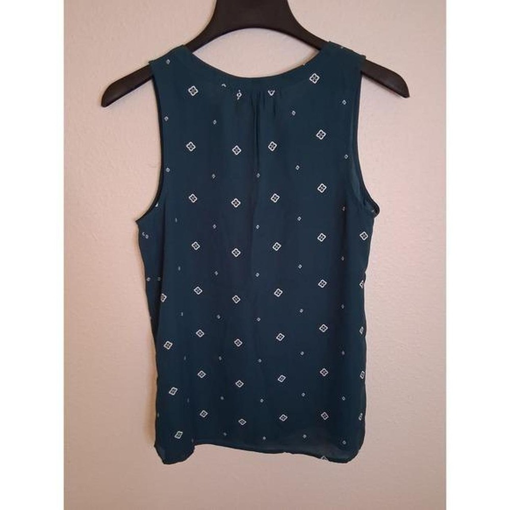 Mix by 41 Hawthorn Teal Sleeveless Geometric Diamond Print Blouse Small NWT - Picture 3 of 5